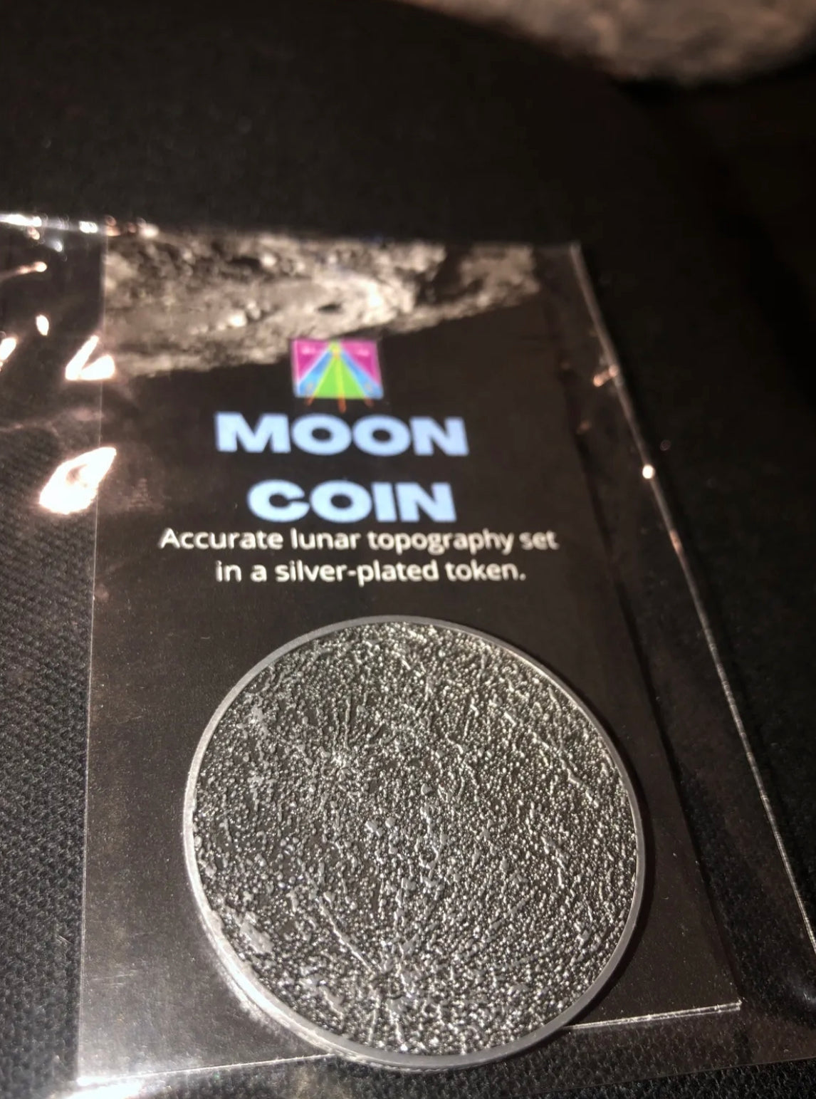 Collectible Interstellar Collection Silver Plated Moon Coin with Accurate Topography
